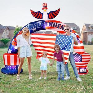 4 de Julio Blow Up Decoració<span class=keywords><strong>n</strong></span> patriótica Bandera Águila Tío Sam Patio al aire libre Fiesta de <span class=keywords><strong>c</strong></span>ésped Día DE LA INDEPENDENCIA Arco inflable - Product Image 6