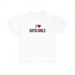 Camiseta I Love Goth Girls, blanca, unisex, talla mediana para adultos, camiseta divertida para regalo - Product Image 2