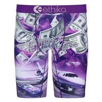 Caleçons Boxers Homme Streetwear Américain Personnalisés en Gros avec Logo ODM, en Soie Glacée Tricotée, Séchage Rapide, Imprimés, Longueur Étendue