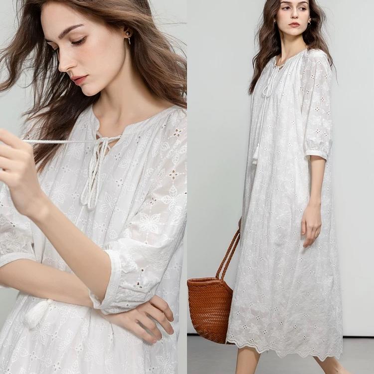 knee length elegant off white dress