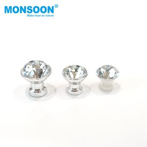 30mm 40mm 50mm temizle elmas cam mobilya kristal dolap plastik kolları Dresser mutfak yatak odası kolları-oteller için - Product Image 1