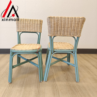 Chaise d'enfant empilable en rotin naturel pour jardin, couleur pastel, mobilier d'extérieur, chaises d'enfants pour fête, chaise d'enfant en bois mignonne