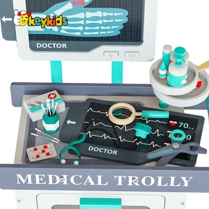 Usine OEM médecin simulé playsets <span class=keywords><strong>chariot</strong></span> médical en <span class=keywords><strong>bois</strong></span> jouet pour enfants W10D614 - Product Image 4
