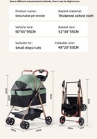 Poussette de transport pour animaux de compagnie moderne en métal, de luxe, légère, pliable, imperméable, avec ceinture et fermeture éclair, pour chiens et chats, détachable et compacte