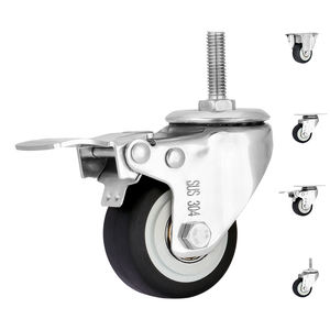 Rodízio TPR para serviço leve de 2 polegadas Rodízio industrial Rodízios de aço inoxidável para carrinho de roda giratória - Product Image 6