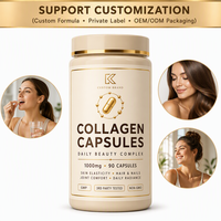 Capsules de collagène, comprimés de peptides de collagène, collagène beauté, dose faible à moyenne, vitamine C, marque privée, OEM personnalisé