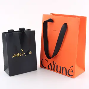 Custom Luxury Kraft Shopping Paper Bag With Your Own Logo Retail Store Gift Bags Small Business For Shoes And Clothing