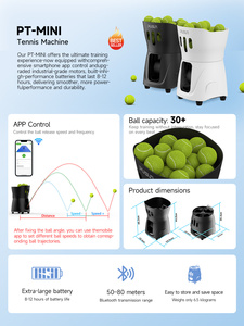 Máquina <span class=keywords><strong>de</strong></span> Lanzamiento <span class=keywords><strong>de</strong></span> Pelotas <span class=keywords><strong>de</strong></span> <span class=keywords><strong>Tenis</strong></span> para Entrenamiento <span class=keywords><strong>en</strong></span> Interiores, Control por Aplicación, Capacidad para 100 Pelotas, Ligera, Portátil, Material ABS - Product Image 3