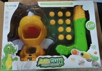 Jeu de tir avec pistolet jouet DF avec tir à la chasse aux dinosaures, 10 balles souples, jeu d'intérieur pour enfants, pistolet à balles en mousse, pistolet à air comprimé