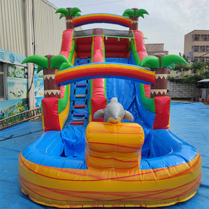 Prezzo a buon mercato 18 piedi scivolo d'acqua luna rimbalzo gonfiabile con acquascivolo doppio scivolo gonfiabile - Product Image 5
