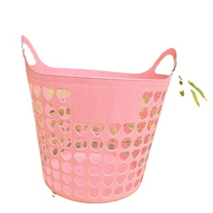 Heart Shaped Laundry <b>Basket</b> Round <b>Stackable</b> Storage <b>Basket</b> For Bathroom Clothing Organizer - Product Image 5