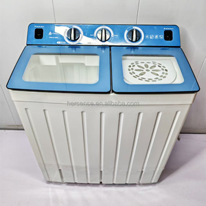 Máy giặt bán tự động 11kg màu xanh trắng đơn giản bồn đôi màu trắng tải hàng đầu tiếng anh vận hành điều kiện mới cho gia đình - Product Image 1