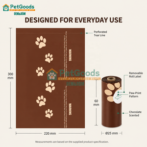 Sacs à déjections pour animaux de compagnie en gros, rouleaux de PE recyclé pour promenades canines, couleurs et options d'emballage variées, personnalisation de la marque, MOQ 200 pièces - Product Image 2