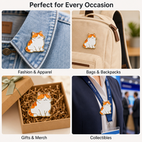 Broches en métal peintes à l'émail personnalisées, badges décoratifs en forme de chat, adaptés aux cadeaux d'entreprise et aux accessoires vestimentaires
