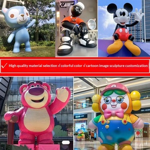 Escultura de Resina Sintética de Fibra de Vidrio, Personaje de Anime de Dibujos Animados Hecho a Mano, Mascota Personalizada, Gran Escultura de Pie para Exteriores - Product Image 3