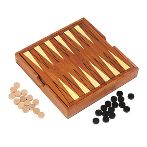 Manufacturer <strong>Classic</strong> Wooden <strong>Backgammon</strong> Set Portable Travel Folding <strong>Backgammon</strong> Case Chess <strong>Game</strong> - Product Image 3