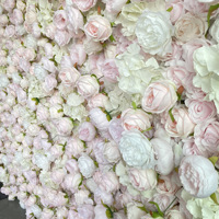 Panel Bunga Dinding Buatan Tangan NI Warna Pink, Latar Belakang Bunga Mawar Sutra Mewah dan Peony untuk Dekorasi Panggung Acara Pesta Pernikahan