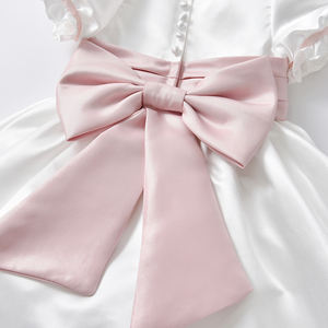 Gaun Satin Putih Anak Perempuan Spanyol Gaun Pesta Pernikahan Ulang Tahun Bayi Gaun Pesta Bunga Anak Perempuan Baju Butik Putri - Product Image 5
