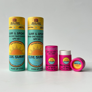 Envase de Cartón Personalizado de 10 ml con Tubo de Empuje de Papel Resistente al Aceite para Lápiz Labial, Desodorante y Bálsamo Labial, Impresión Invisible, Reciclable - Product Image 1