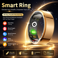 Anillo Inteligente de Aleación de Titanio con Monitor de Oxígeno en Sangre y Sueño, Anillo Inteligente con Control por Gestos a Prueba de Agua 5ATM para Android/iOS