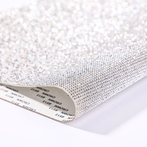 Adhesivo de diamantes de imitación de 24x40cm al por mayor, accesorios decorativos Diy, pegatina de diamantes de imitación de doble cara con gemas crytatl - Product Image 2