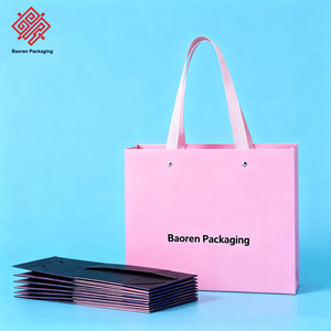 Baoren Vente en Gros de Stylos à Bille pour Diffuseur de Roseaux de Voiture, Boîte Cadeau en Papier, Sac d'Emballage Pliable de Luxe, Chaussures, Vêtements, Rose - Product Image 4