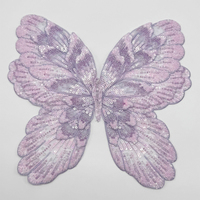 GCW-FL009 Applique papillon à paillettes dégradées violettes pour robe de mariée