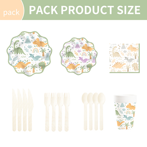 DAMAI New Design Dinosaur Theme Disposable Dessert Dinner <b>Paper</b> Plates Cup Napkin Tableware Set for Party Supplies - Product Image 6