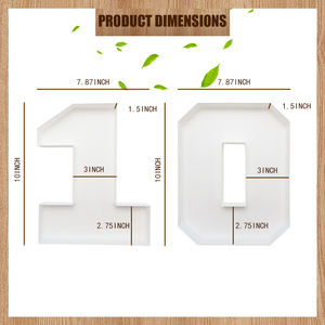 White Paper Number 10 <b>Box</b> Decorative Digit Display Packaging Tray for <b>Party</b> Birthday Decoration - Product Image 2