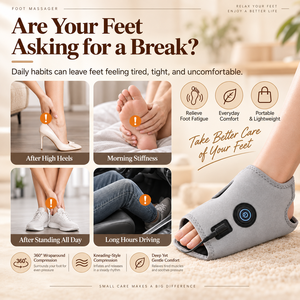 Masseur de pieds à compression d'air enveloppant avec pétrissage Shiatsu, thérapie thermique pour semelles, spa à domicile pour pieds fatigués - Product Image 4