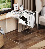 Table basse moderne décorative populaire pour salon, petite table de chevet pour chambre à coucher, table d'appoint authentique en acrylique