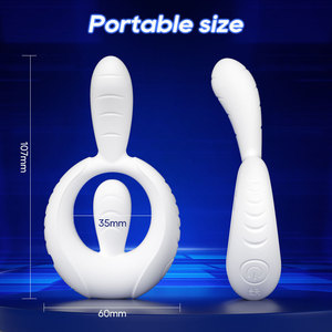 Anello Vibrante in Silicone Bianco per Uomo con Controllo <span class=keywords><strong>APP</strong></span>/Remoto, 9 Frequenze di Vibrazione Regolabili, Vendita all'Ingrosso - Product Image 5