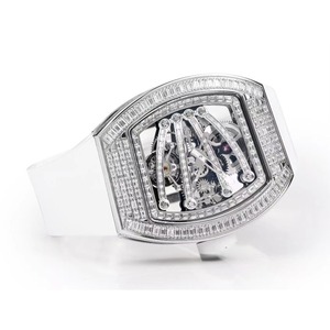 Reloj de pulsera de negocios para hombre, mecánico automático, esqueleto, de moda, tourbillon personalizado con diamantes completos de alta calidad. - Product Image 1