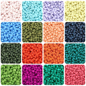 Perles de verre rondes de marque JC en gros d'usine, accessoires de bijouterie DIY, perles de graines colorées en vrac 2mm 3mm 4mm 30g pour la fabrication de bijoux - Product Image 4