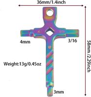 Photographie EDC Multi-outil 4-en-1 en acier inoxydable à poignée croisée clé hexagonale clé Allen