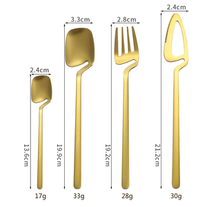 Modern Stainless Steel 304 Unique Custom Metal Coffee Tea Serving Hanging Spoon Fork Cutlery <b>Flatware</b> <b>Set</b> for Cup - Product Image 5
