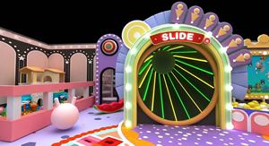 Ensemble de jeu souple blanc et pastel en matériau écologique Équipement de cabane de jeu intérieur avec fosses à balles/jeu de projecteur interactif/parc de trampoline - Product Image 2