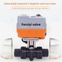 Vanne à boisseau sphérique électrique miniature en PVC-U Ruiyi, type à emboîtement, modèle intelligent de régulation proportionnelle FRY-02Q921F-10S