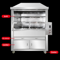 Machine à griller au charbon de bois grande capacité, équipement de cuisson de steaks, four à poisson grillé style thaïlandais
