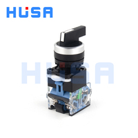 Interruptores de Botón HUSA LA38 Autoblocantes de 2/3 Posiciones 1NO 1NO1NC 6A IP65 de Metal y Plástico 220V 22mm