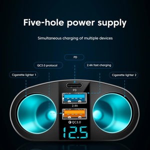 Phổ PD + QC3.0 xe sạc 12V/24V tự động Thuốc lá nhẹ hơn <span class=keywords><strong>Adapter</strong></span> nhanh chóng sạc Type-C USB ổ cắm nhanh chóng sạc điện thoại - Product Image 5