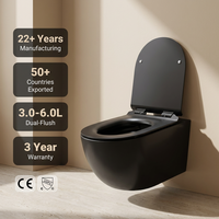 WC monobloc mural européen en céramique avec réservoir encastré, siphon en P, double chasse, certifié CE CUPC pour salle de bain d'hôtel