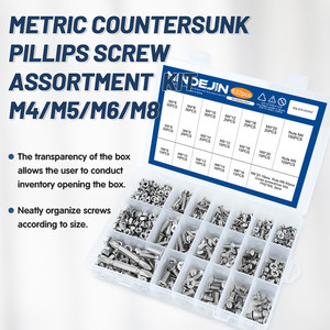 Stainless Steel 304 <b>Flat</b> Head Machine <b>Screws</b> Kit-M4 M5 M6 Metric System - Product Image 3
