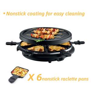 Barbecue électrique antiadhésif multifonctionnel 2 en 1, plaque à <span class=keywords><strong>raclette</strong></span> ronde pour 6 personnes avec poêle détachable à double couche - Product Image 3
