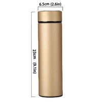 Botellas de Agua con Aislamiento al Vacío de Doble Pared de 500 ml, Botella de Agua Inteligente de Acero Inoxidable con Pantalla LED de Temperatura