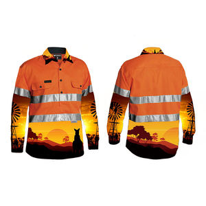 사용자 정의 패턴 패션 반사 안전 하이 비스 긴 소매 코튼 드릴 <span class=keywords><strong>3M</strong></span> 반사 줄무늬 운동 셔츠 남성 - Product Image 2