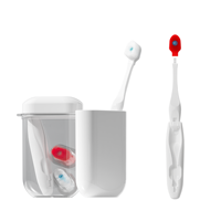Brosse à dents de voyage pliable à poils souples avec manche en plastique, perles effervescentes pour une haleine fraîche, idéale pour les hôtels et les déplacements (soins bucco-dentaires)