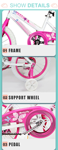 Vélo pour enfants de <span class=keywords><strong>3</strong></span> ans, vélo rose pour filles avec roues d'apprentissage, vente en gros de vélos pour enfants en Chine - Product Image 6