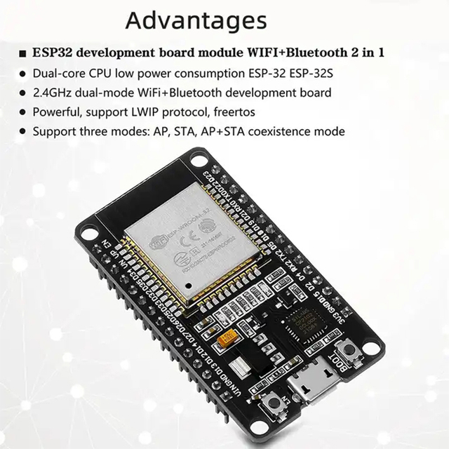 New ESP32 Development Board WiFi  ESP32 WROOM 32 30Pin 38Pin Type C USB DevKitc V4 Module