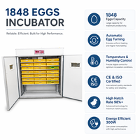 Nouvel incubateur et éclosoir automatique à retournement d'œufs haute productivité 1848 avec alimentation 220V pour usage en élevage avicole
